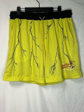 Diet Starts Monday Lighting Mesh Shorts Mens Large Yellow
